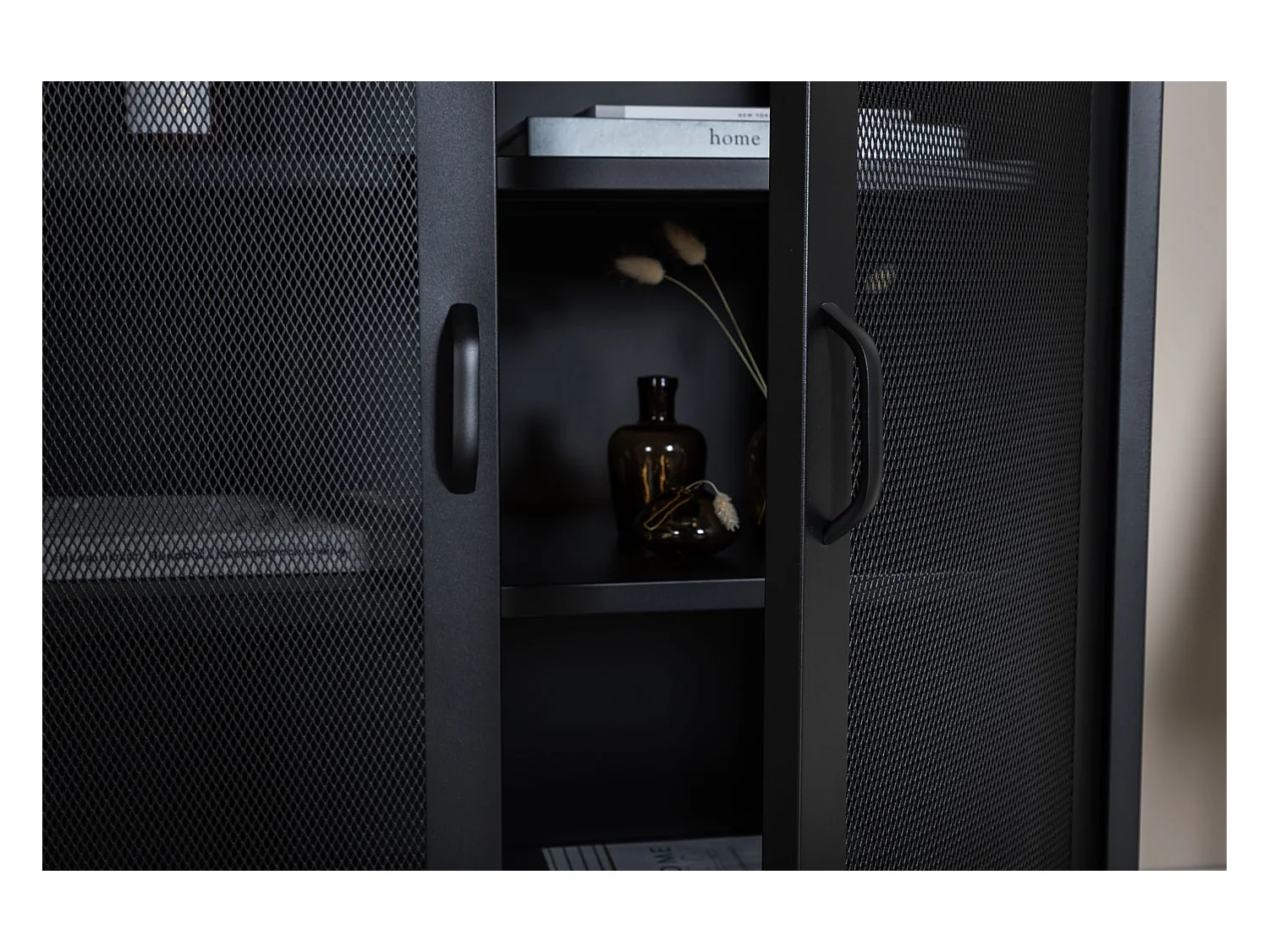 Buffet 2 Portes en Métal "Misha" 101cm Noir