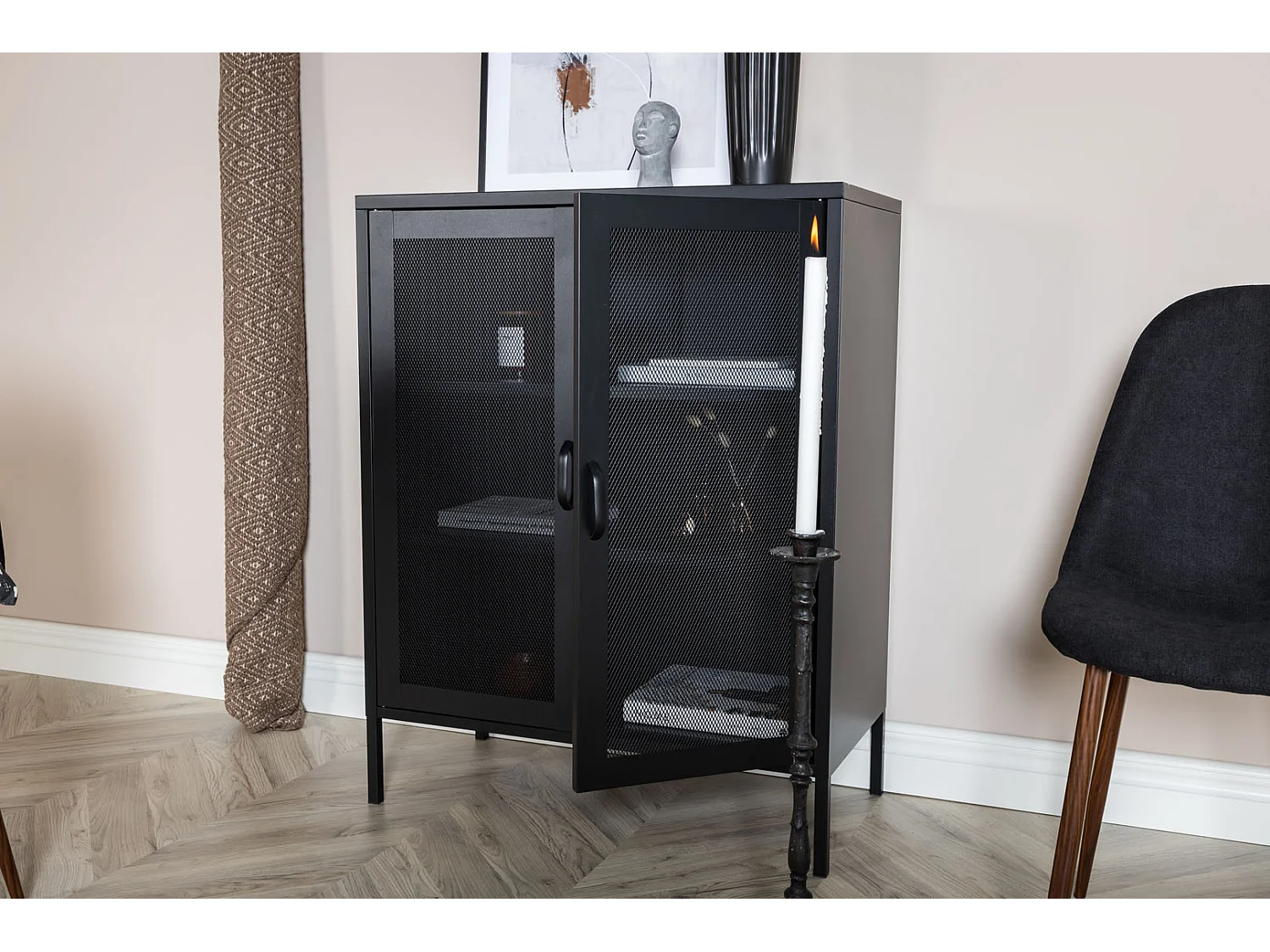 Buffet 2 Portes en Métal "Misha" 101cm Noir