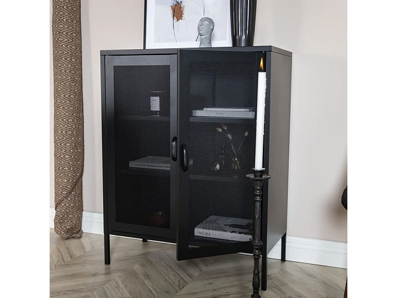 Buffet 2 Portes en Métal "Misha" 101cm Noir