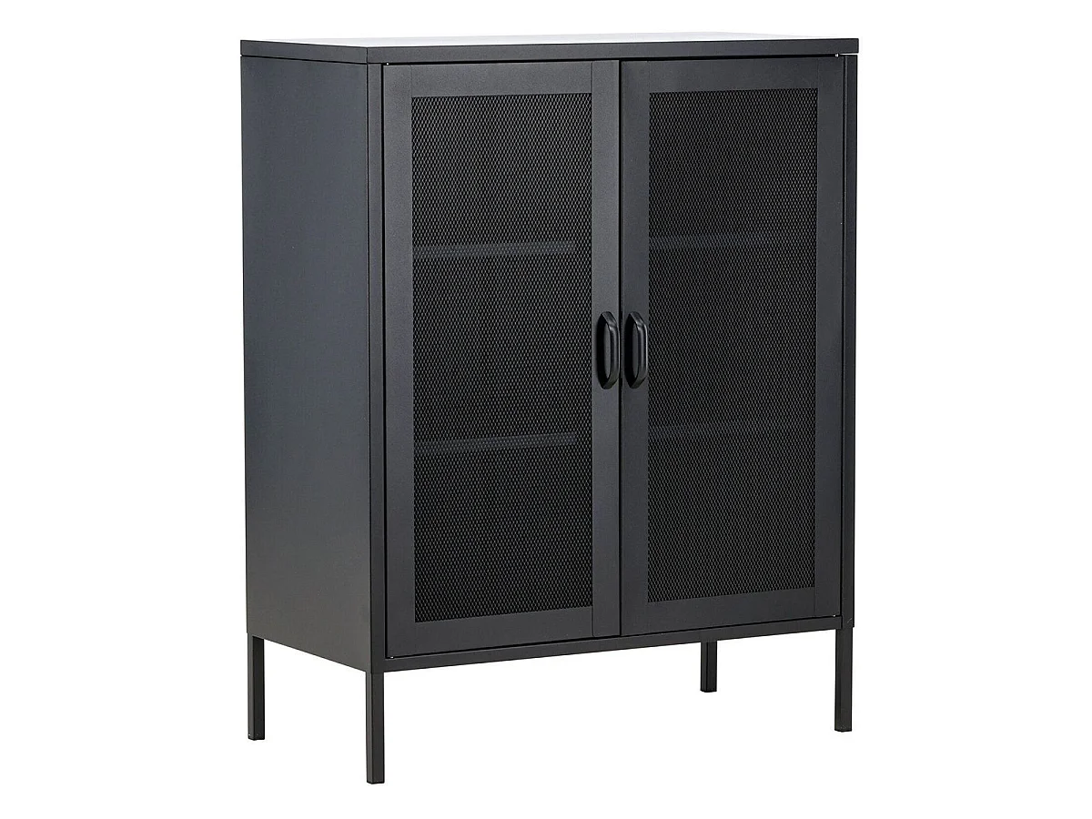 Buffet 2 Portes en Métal "Misha" 101cm Noir