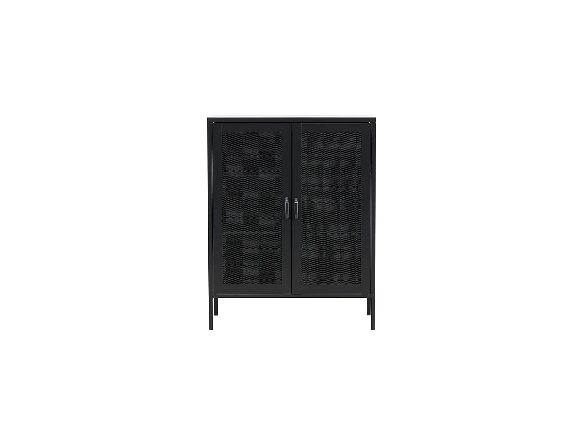 Buffet 2 Portes en Métal "Misha" 101cm Noir
