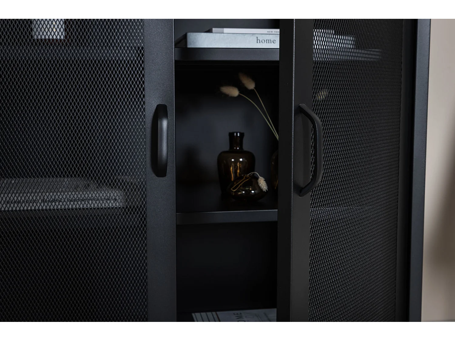 Buffet 2 Portes en Métal "Misha" 101cm Noir