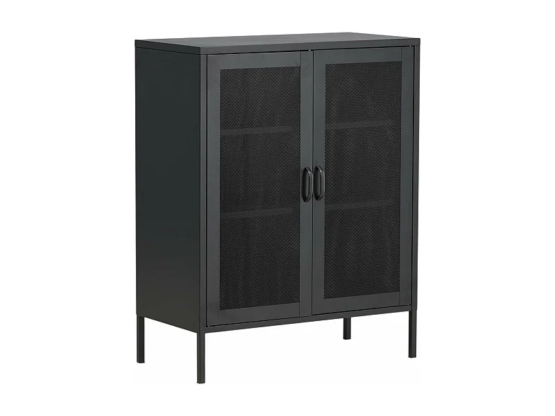 Buffet 2 Portes en Métal "Misha" 101cm Noir