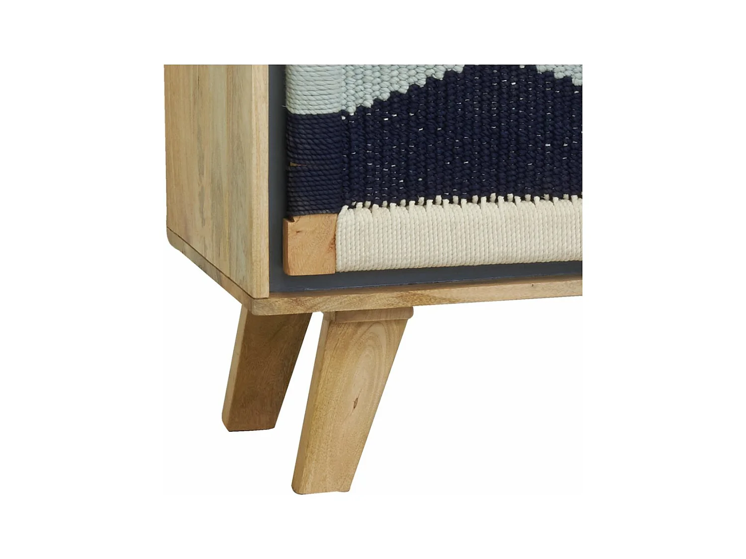 Buffet artisanal en manguier et coton tissé SUNSET 2 portes