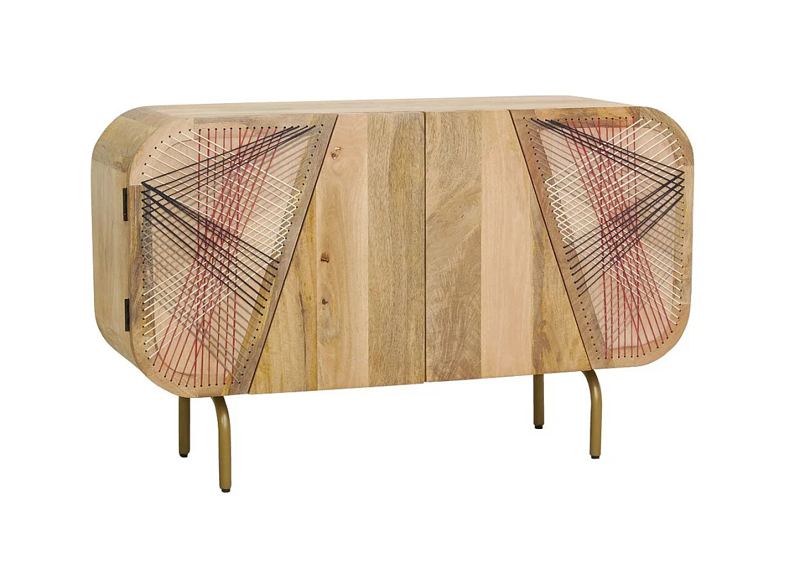 Buffet en manguier STRING ART 4 portes