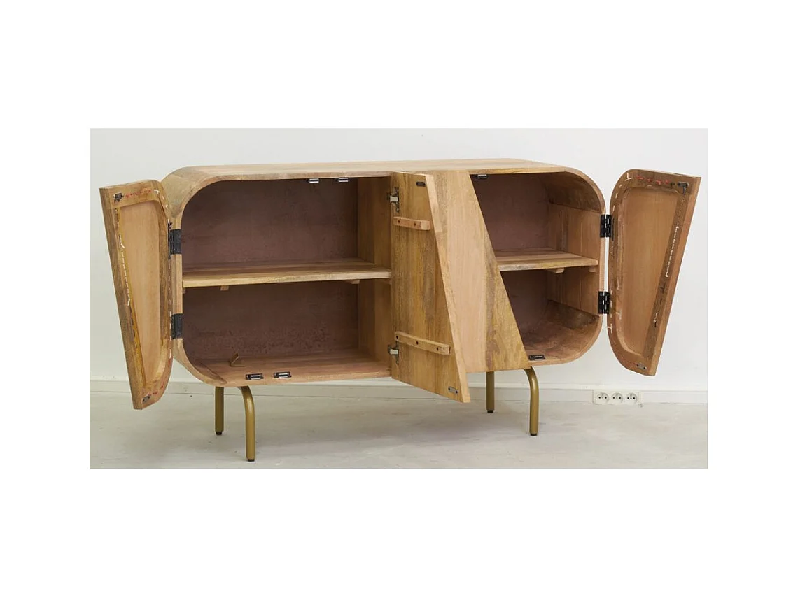 Buffet en manguier STRING ART 4 portes