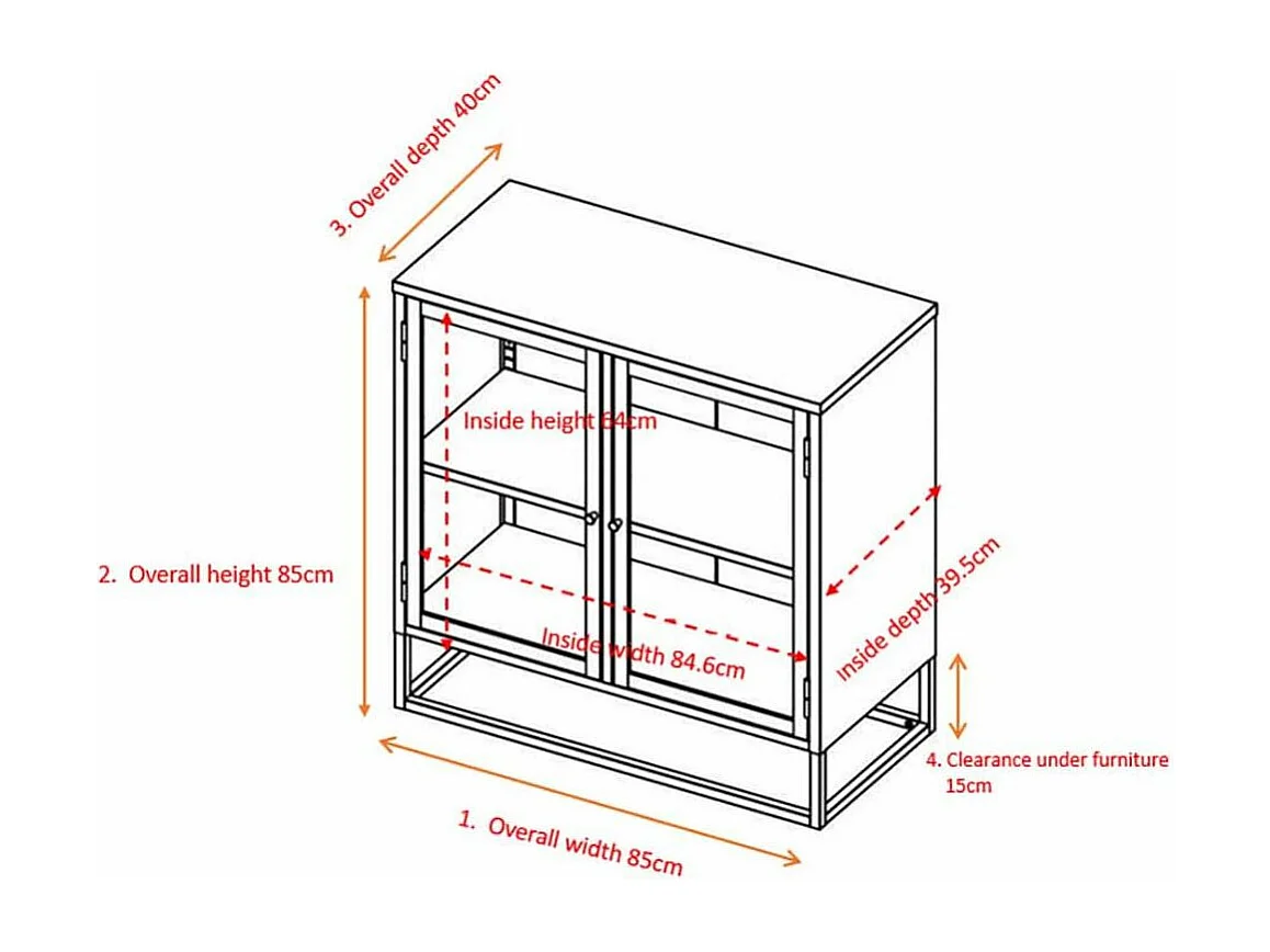 2-türige Anrichte aus Stahl Bakal