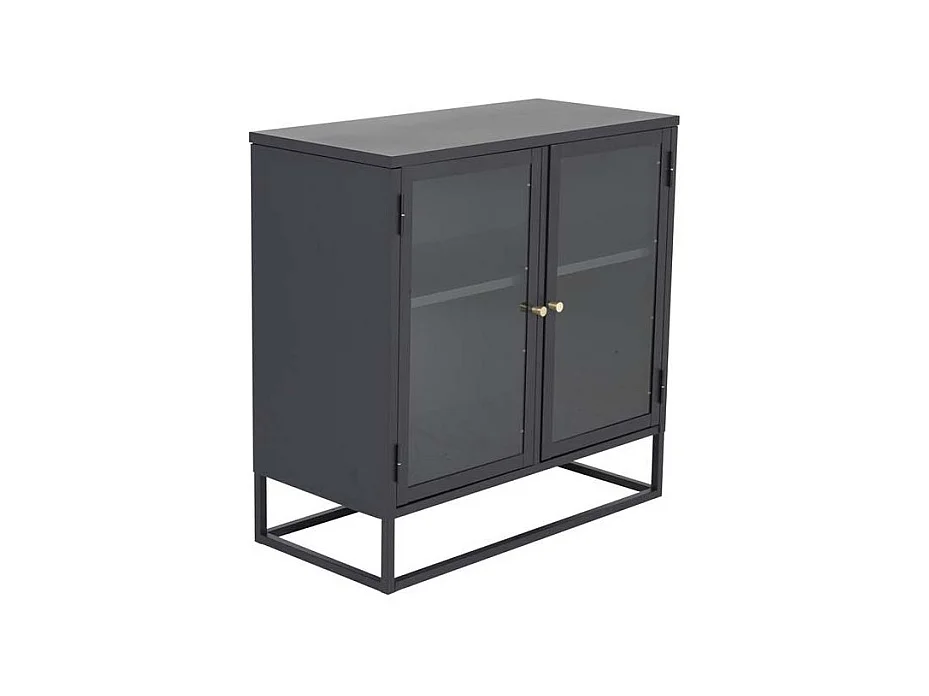 Vitrine 2 Portes "Bakal" 85cm Noir