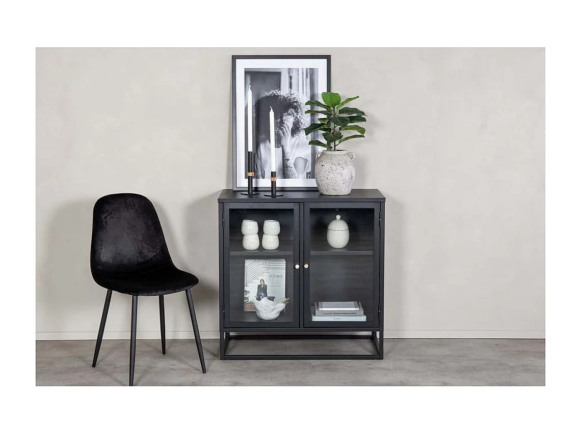 Vitrine 2 Portes "Bakal" 85cm Noir