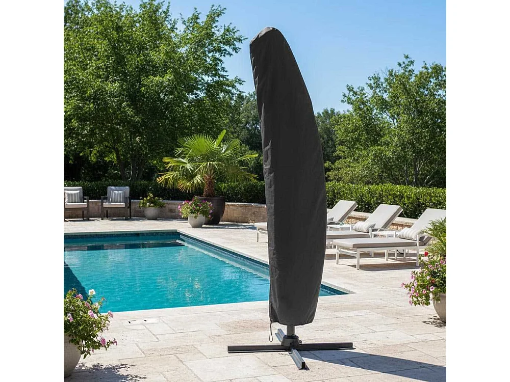 Housse parasol déporté polyester avec tuteur Pour parasol déporté D 3,5m ou 3x3m ou 3x4m