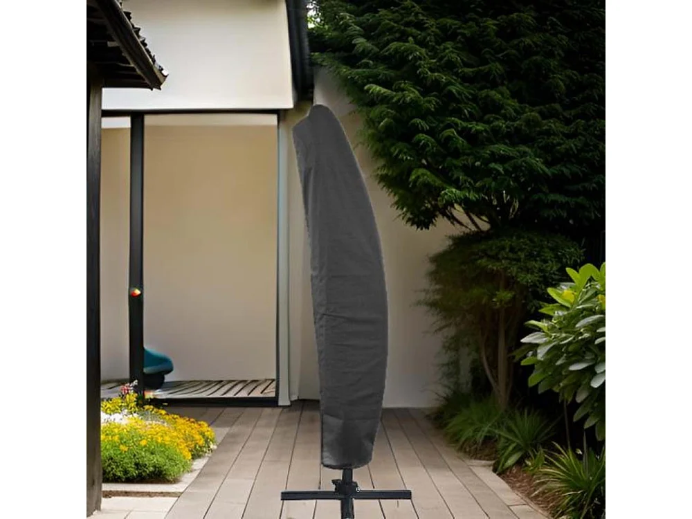 Housse parasol déporté polyester avec tuteur Pour parasol déporté 4x4m