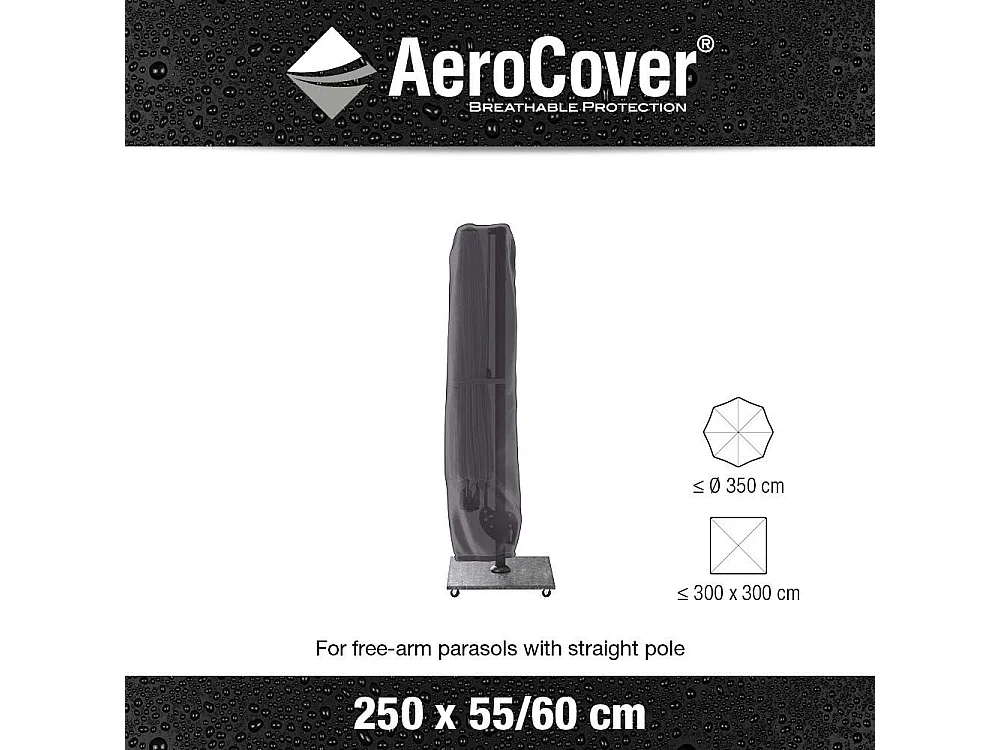 Housse de protection respirante pour parasol à bras déporté Pour parasol à bras déporté H 250 x55/60 cm