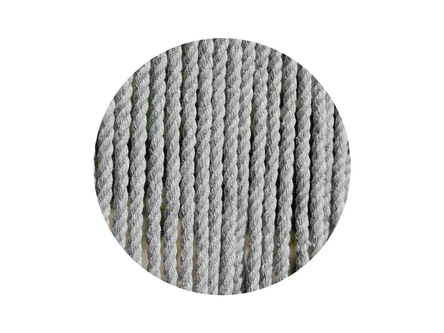Rideau de porte en corde gris Toulon 90 x 210 cm