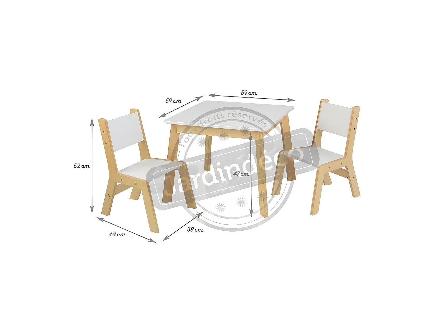 Mesa moderna + 2 sillas