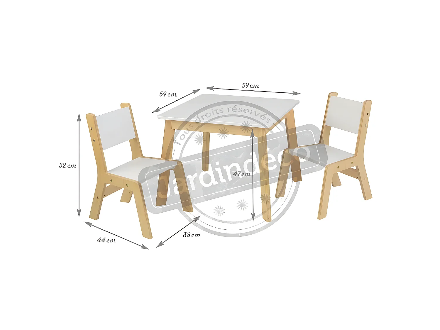Mesa moderna + 2 sillas