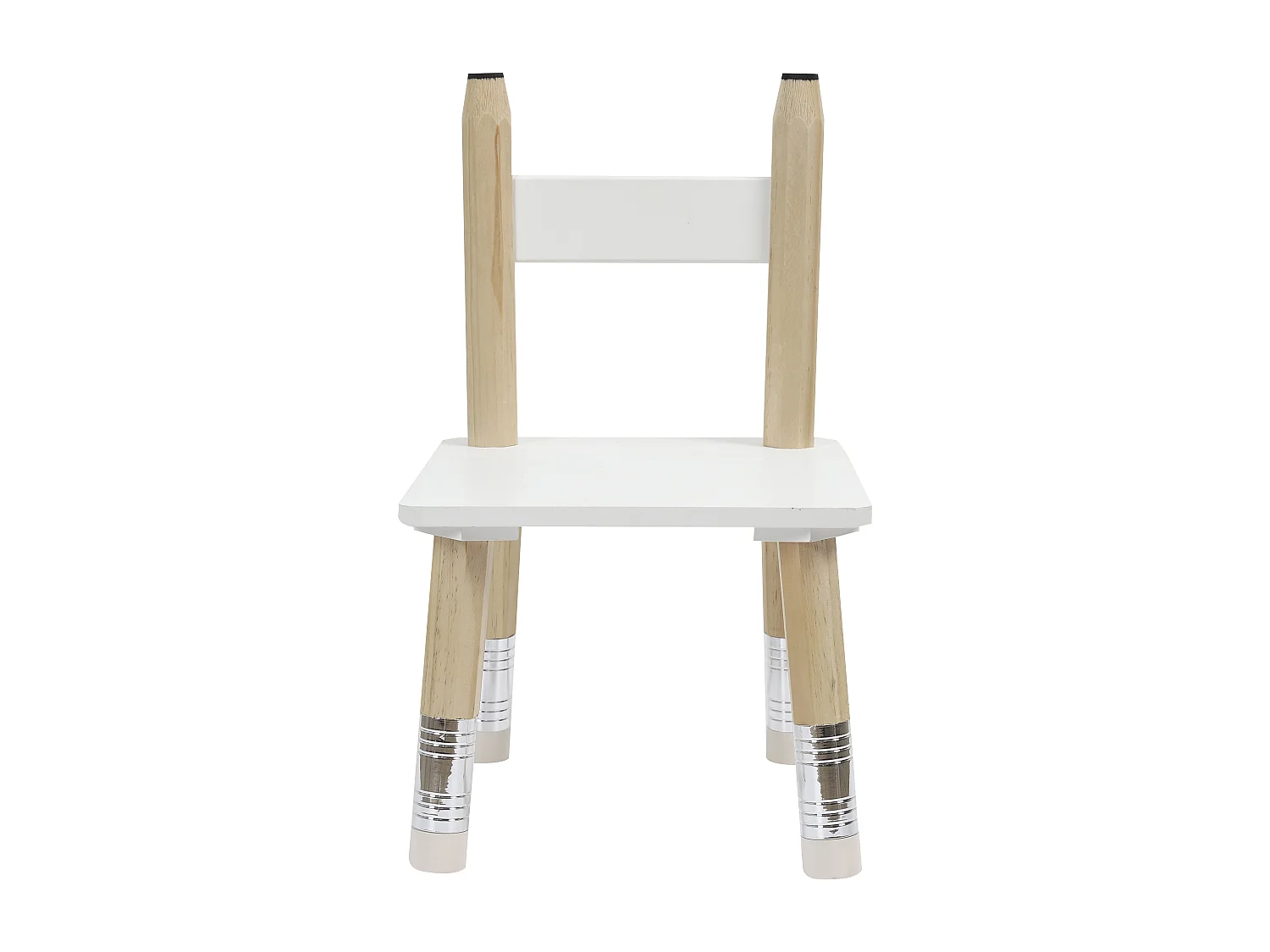 Table Et 2 Chaises Crayon Blanc, Marron