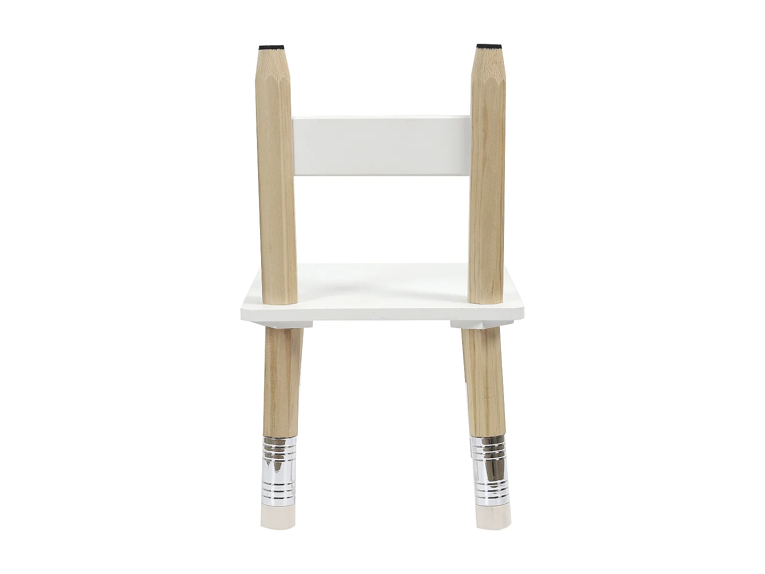 Table Et 2 Chaises Crayon Blanc, Marron