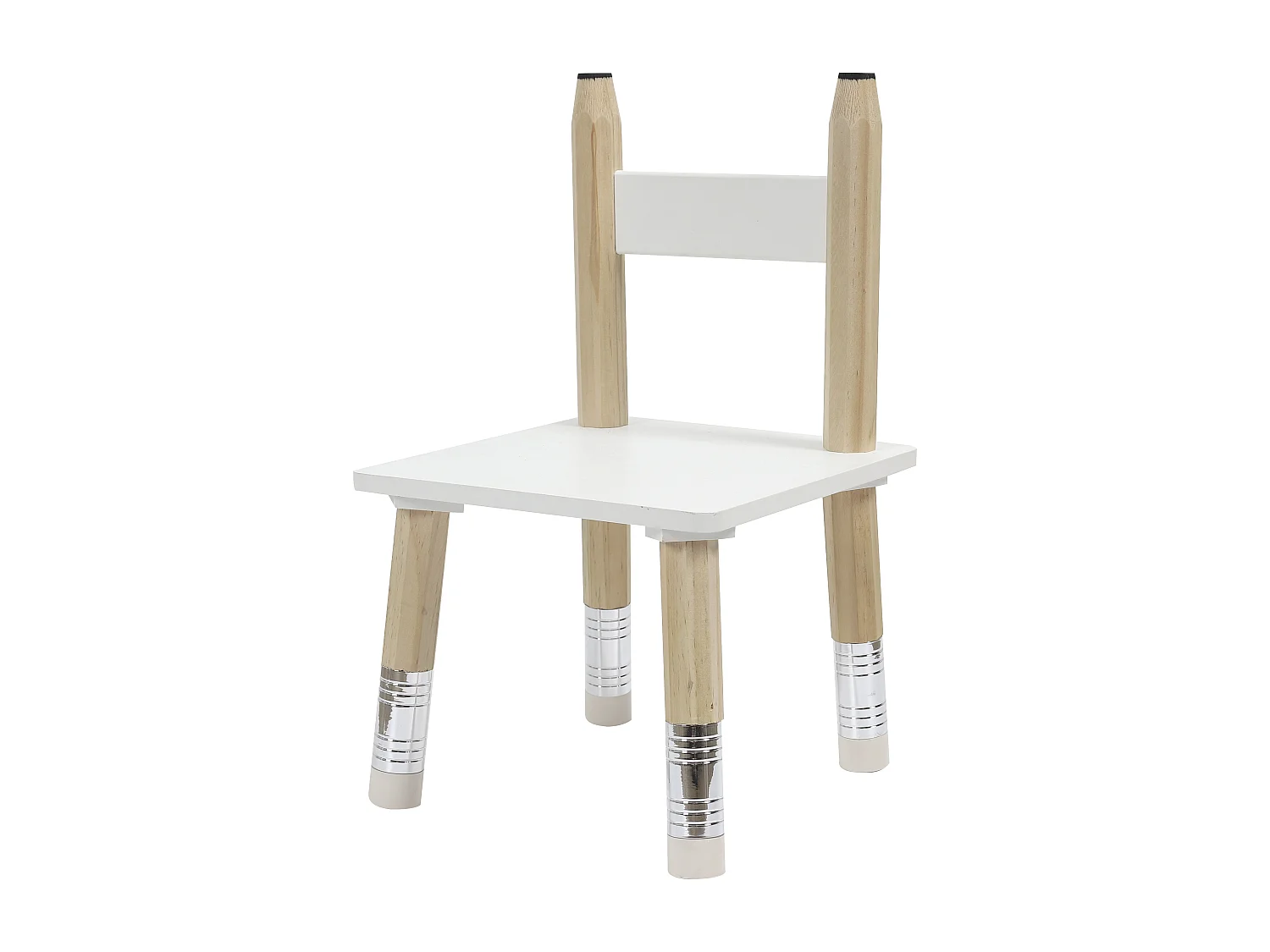 Table Et 2 Chaises Crayon Blanc, Marron