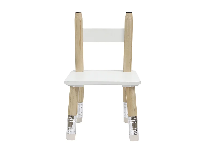 Table Et 2 Chaises Crayon Blanc, Marron