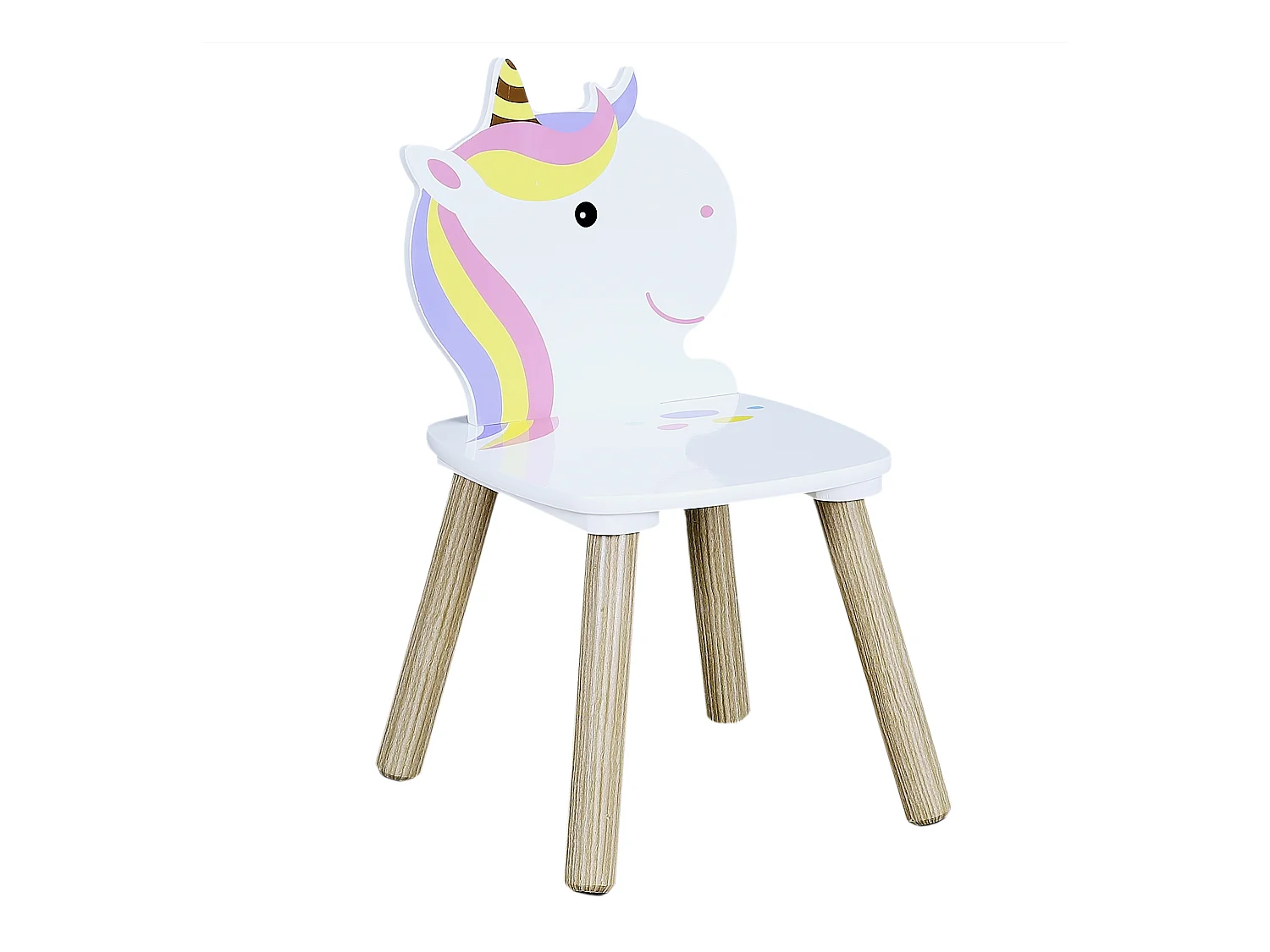 Table Et 2 Chaises Licorne Lily Blanc, Marron, Multicolore