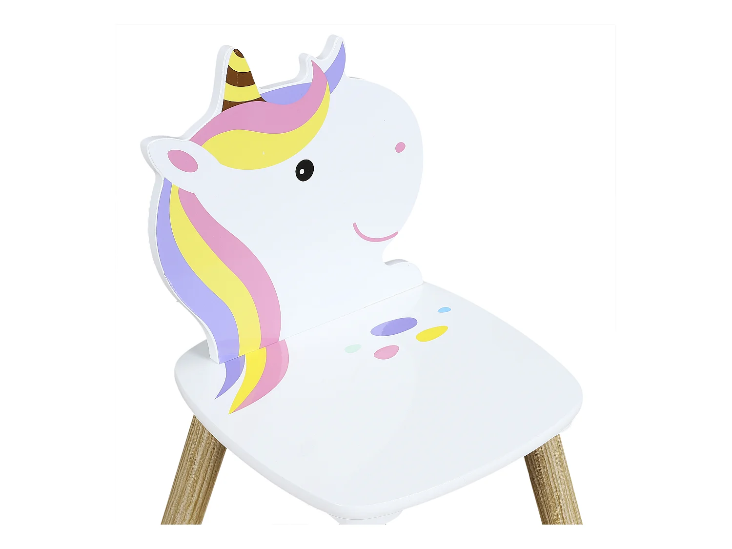 Table Et 2 Chaises Licorne Lily Blanc, Marron, Multicolore