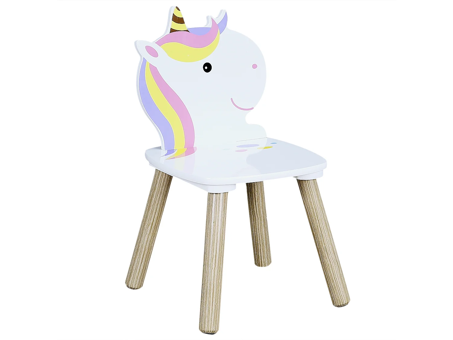 Tisch und 2 Stühle aus Holz Einhorn Lily