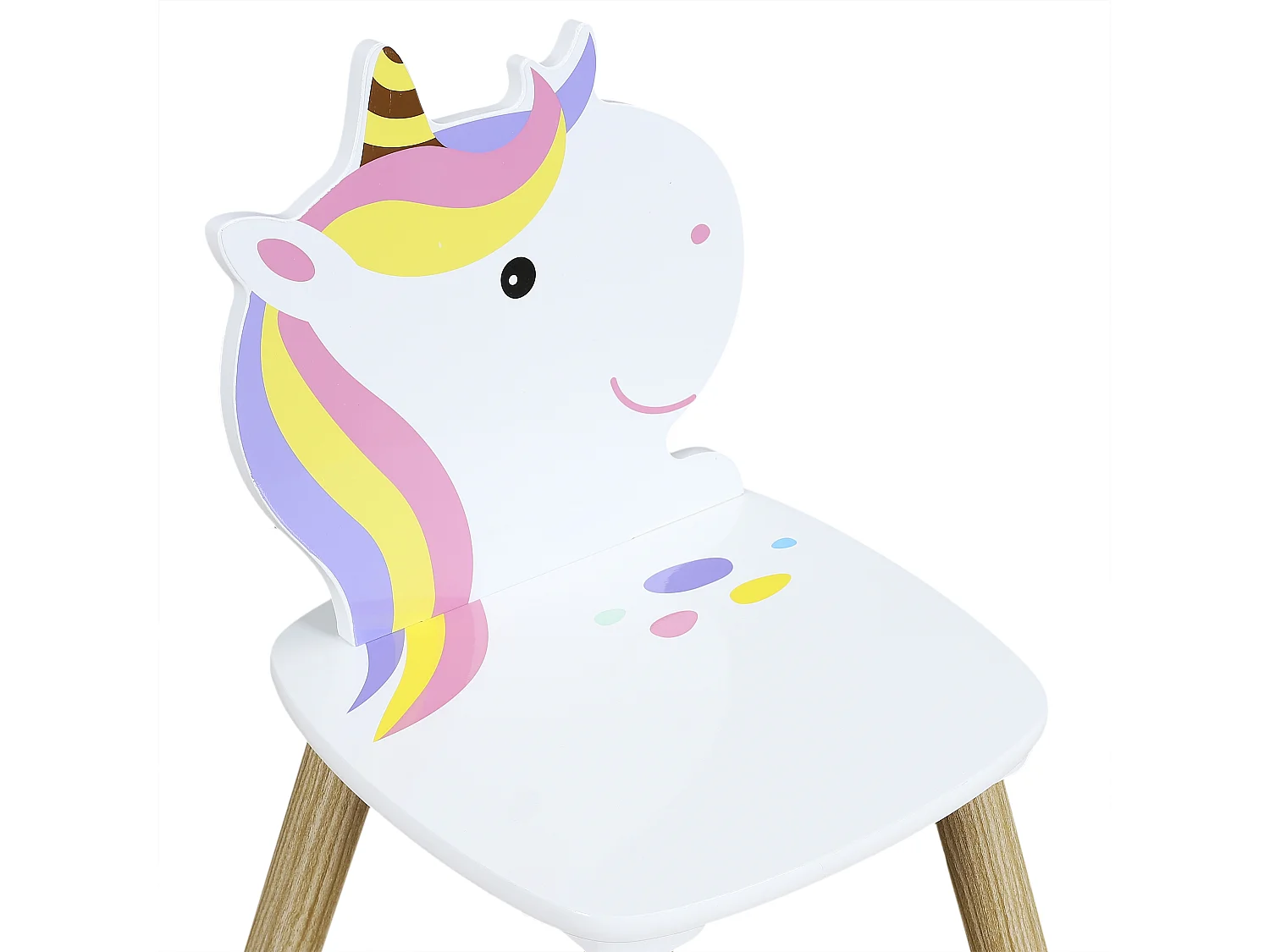 Table Et 2 Chaises Licorne Lily Blanc, Marron, Multicolore