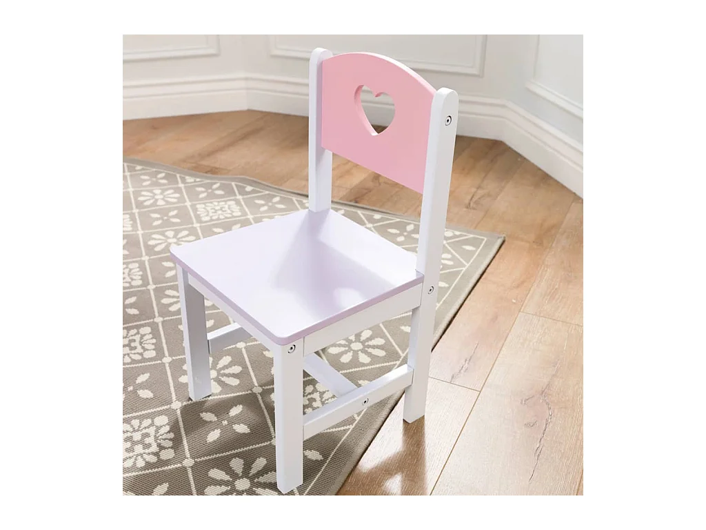 Tavolo, sedie e contenitore in legno per bambini Coeur