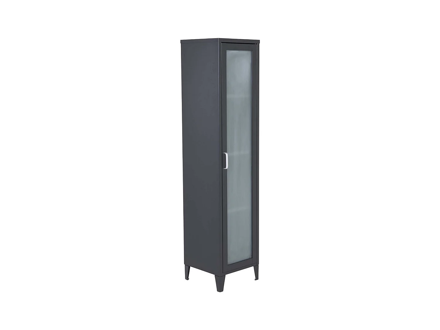 Vitrine Avec Porte Givrée "Acero" 150cm Noir