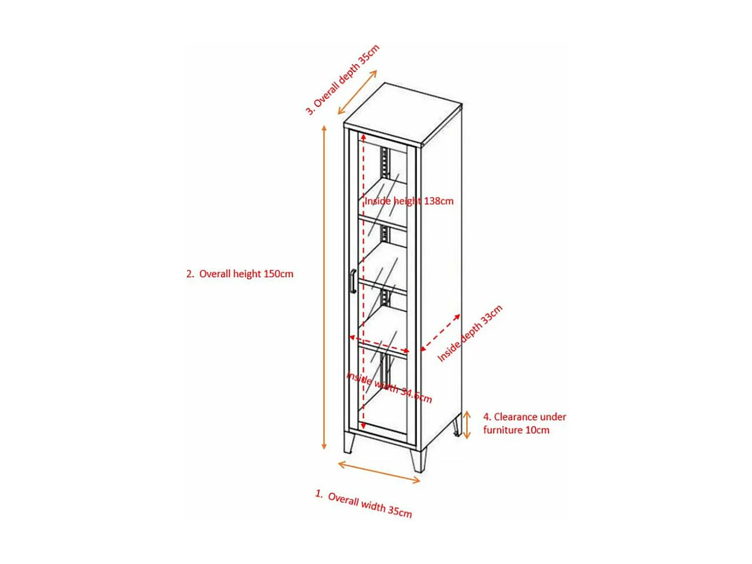 Vitrine Avec Porte Givrée "Acero" 150cm Noir