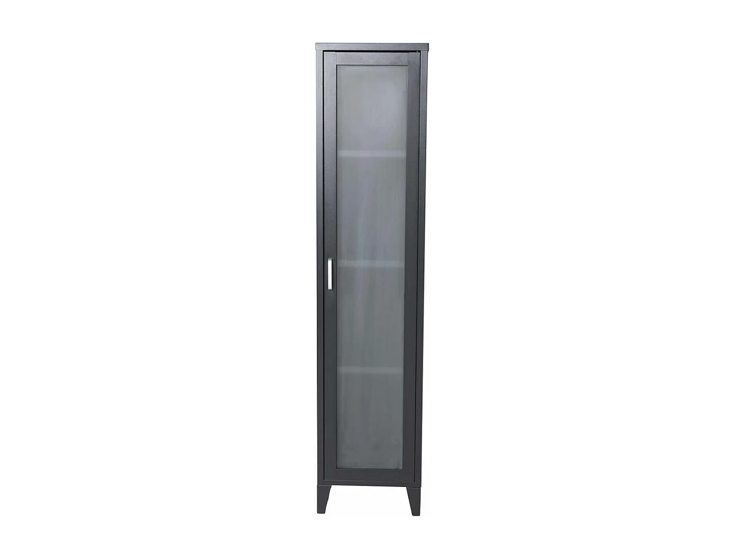 Vitrine Avec Porte Givrée "Acero" 150cm Noir