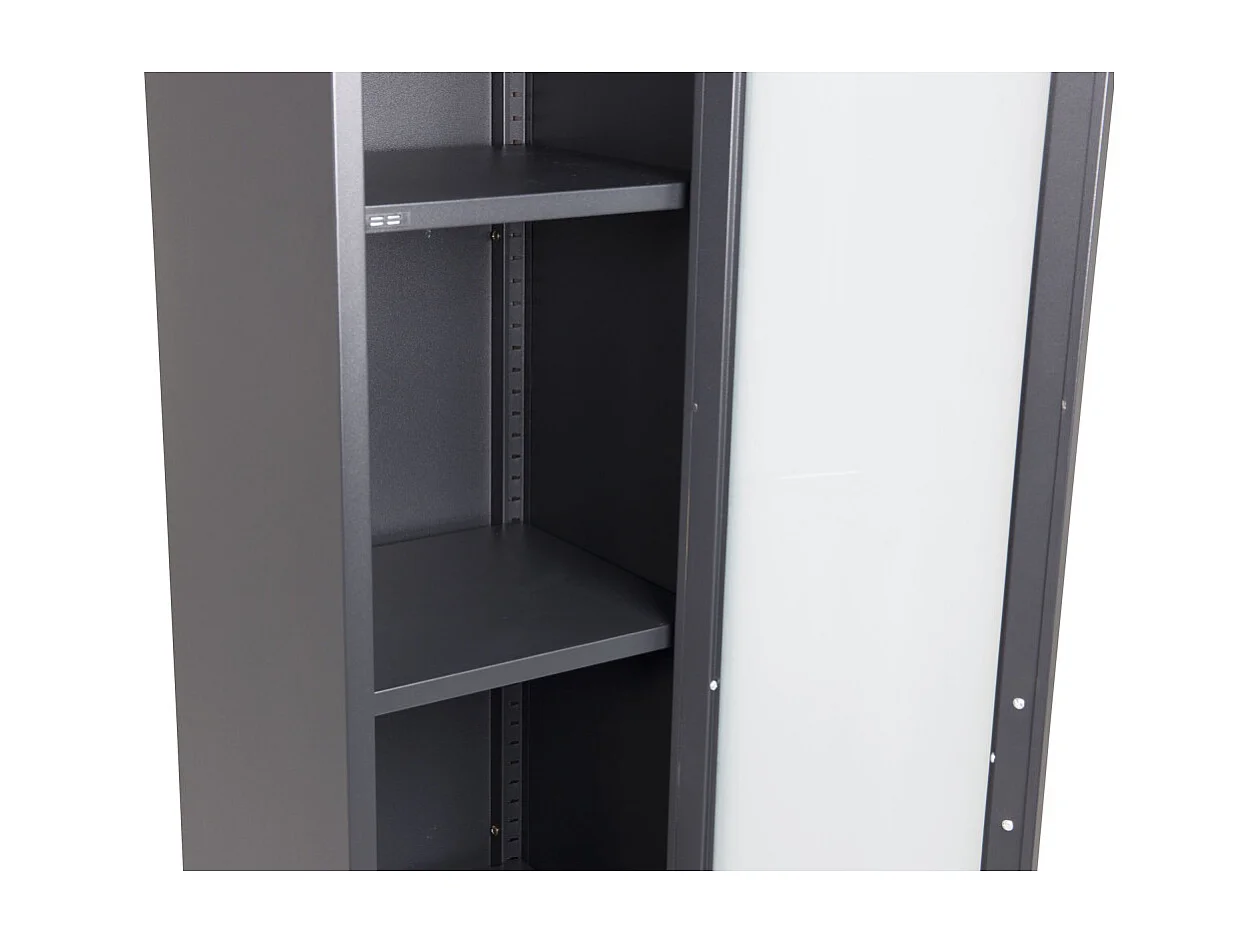 Vitrine Avec Porte Givrée "Acero" 150cm Noir