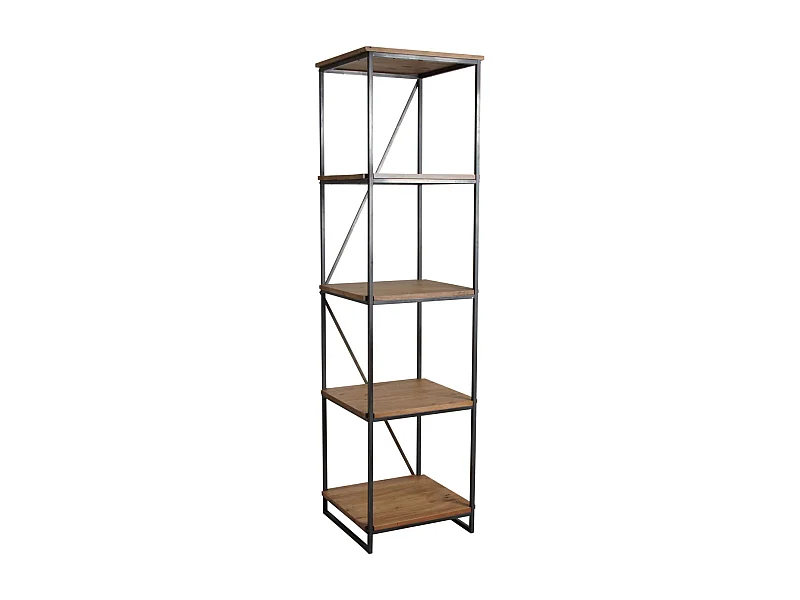 Etagère en bois massif et métal