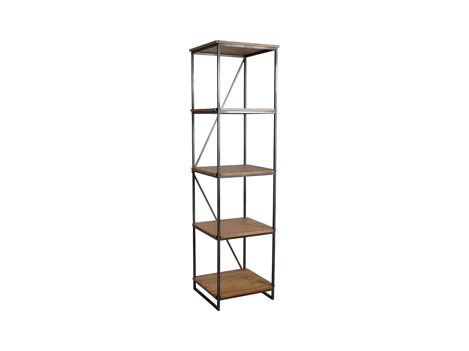 Etagère en bois massif et métal