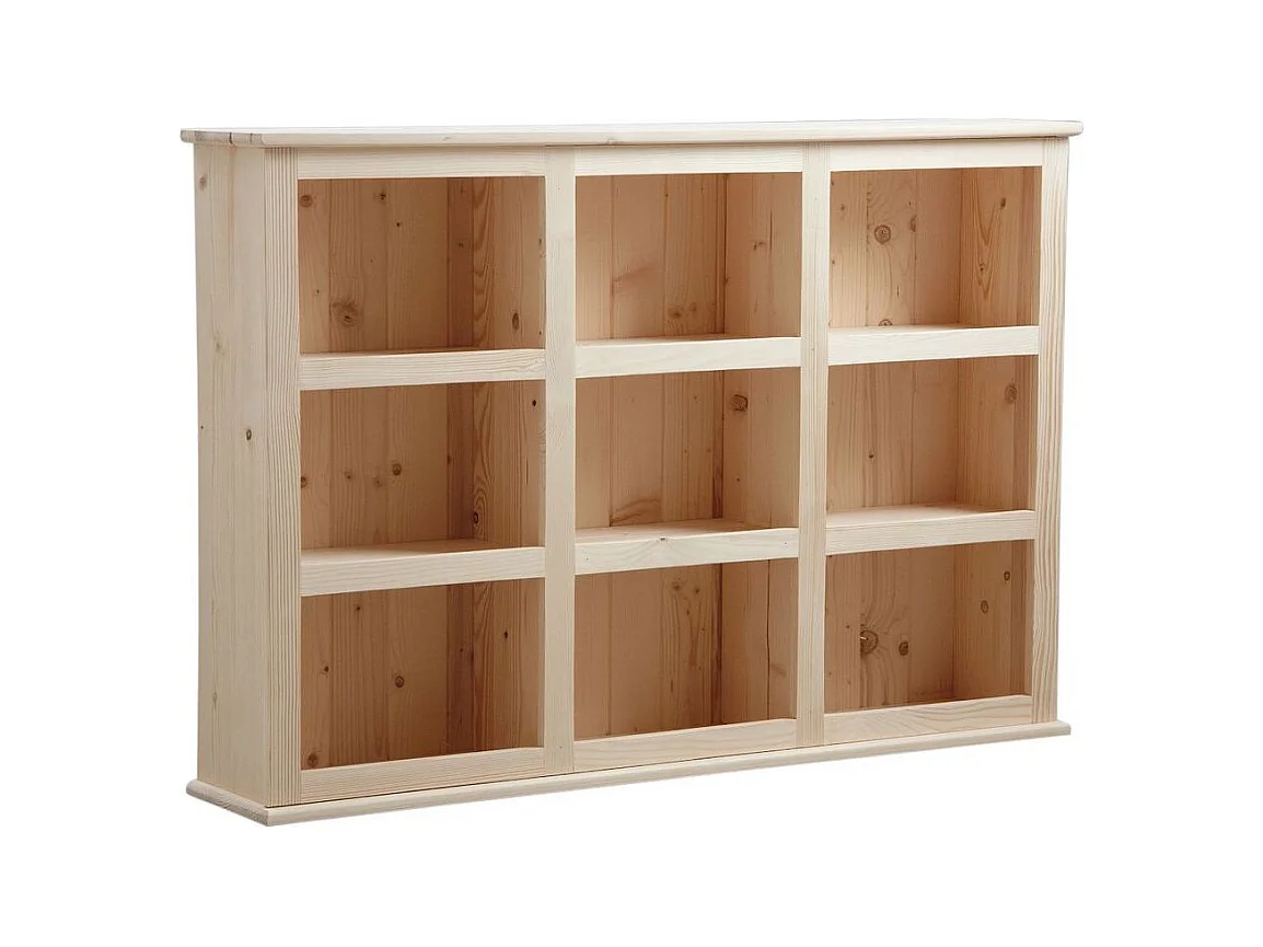 Bibliothèque en bois brut 9 cases