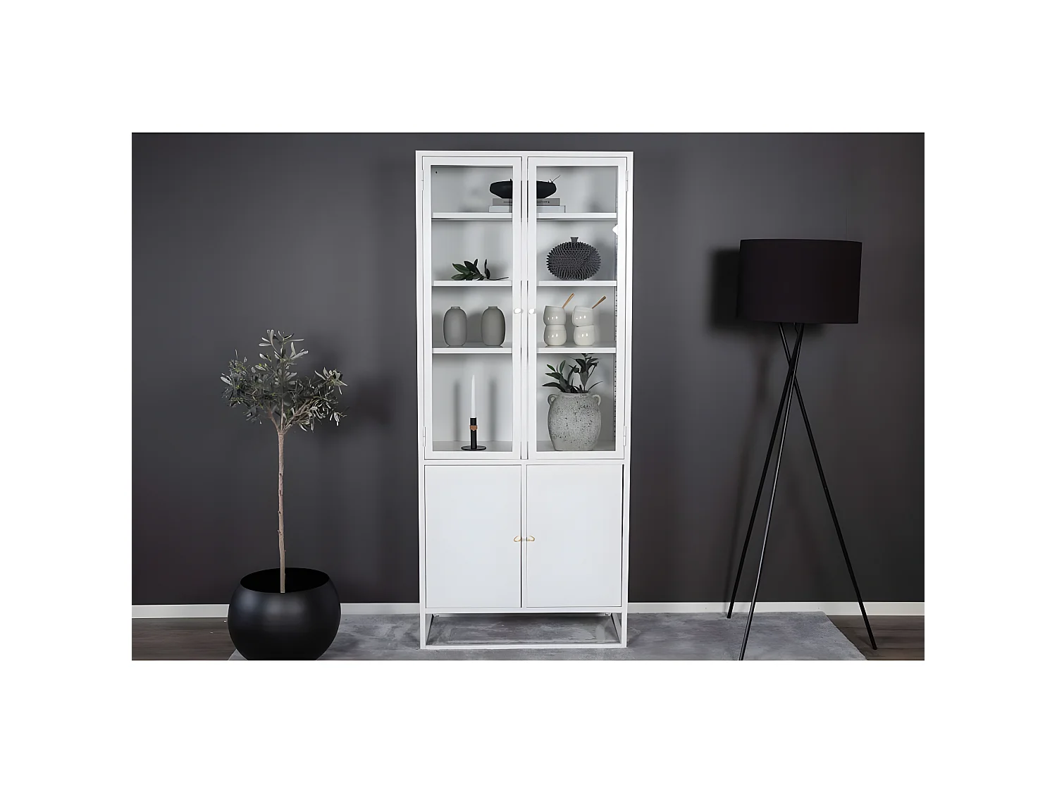 Vaisselier 4 Portes "Bakal" 190cm Blanc