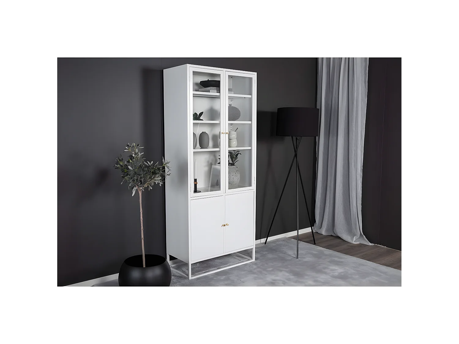 Vaisselier 4 Portes "Bakal" 190cm Blanc