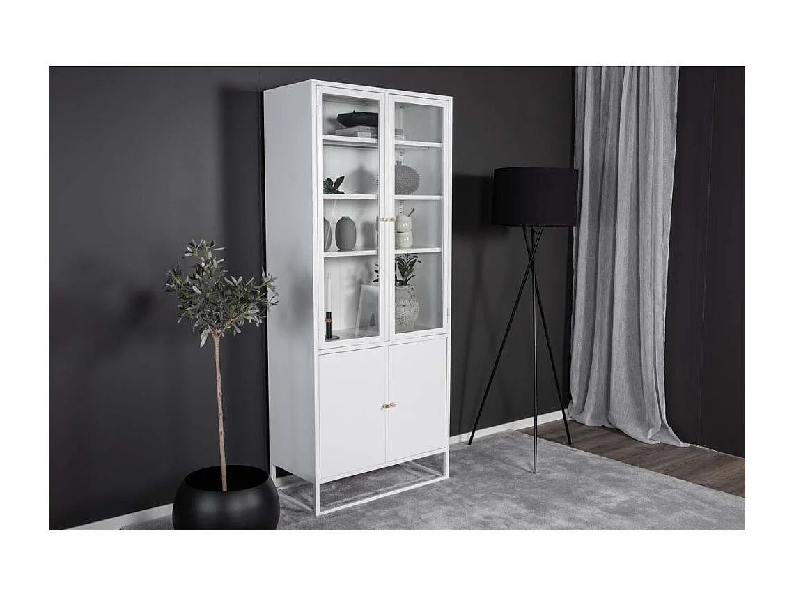 Vaisselier 4 Portes "Bakal" 190cm Blanc