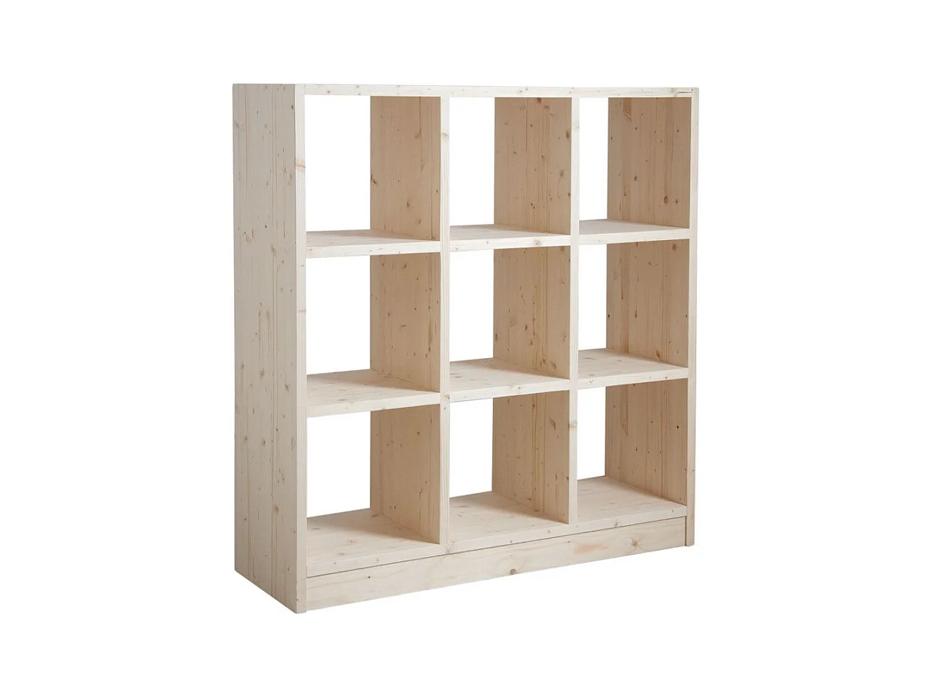 Bibliothèque 9 cases en épicéa brut