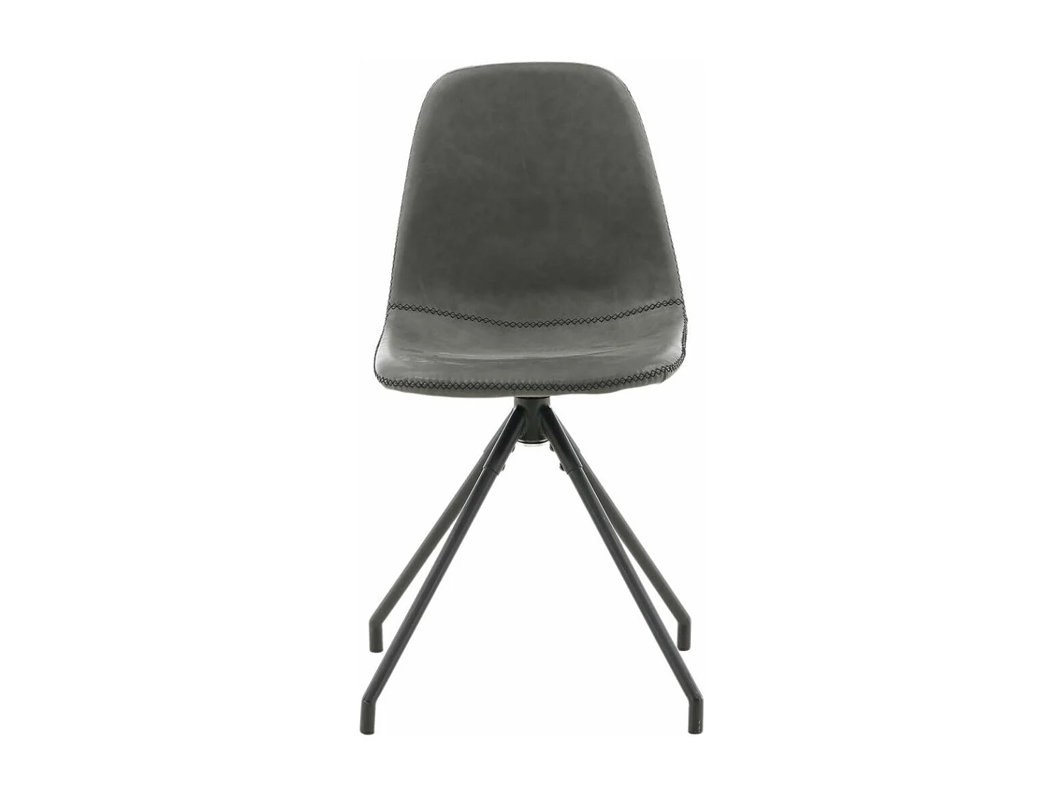 Chaise pivotant en acier et polyuréthane noir Polar (Lot de 2)