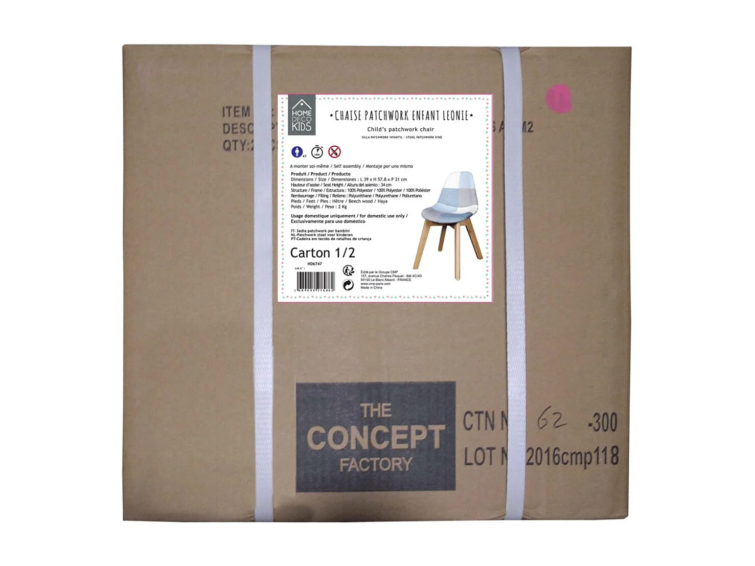 Chaise Patchwork Enfant Leonie Bleu