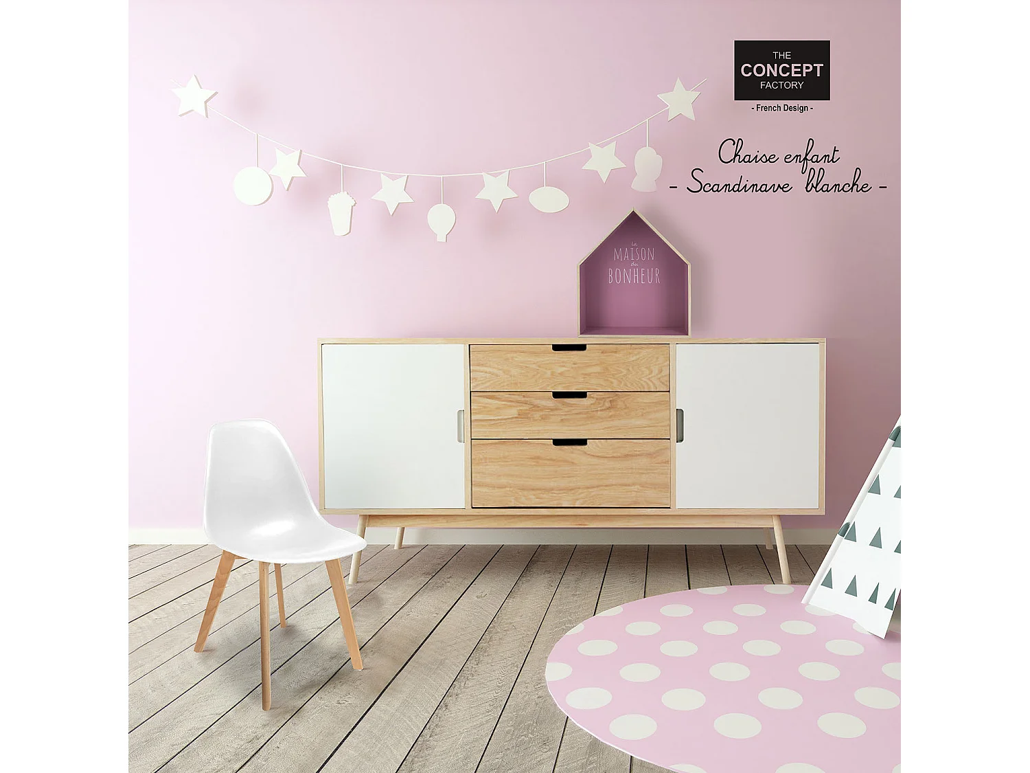 Chaise Scandinave Enfant Coque Blanche