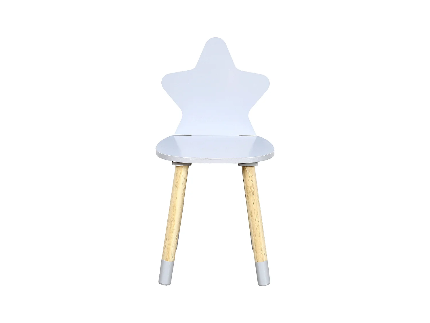 Chaise Enfant en Bois "Étoile" 54cm Gris