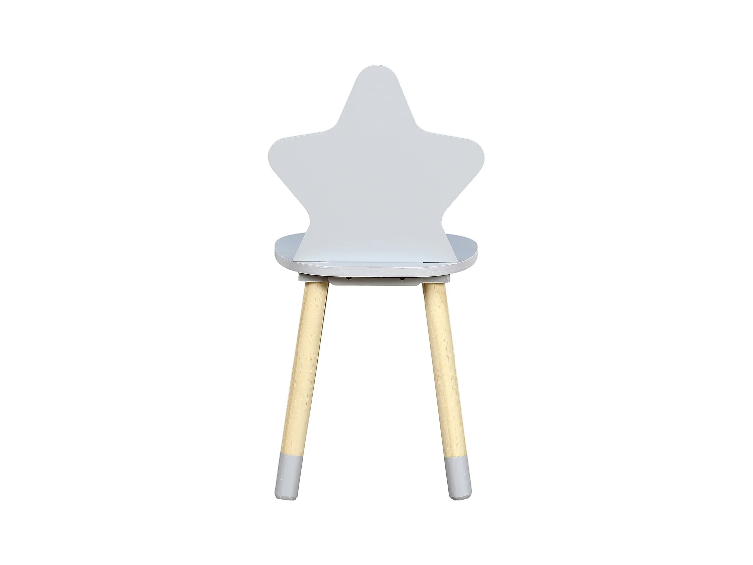 Chaise Enfant en Bois "Étoile" 54cm Gris