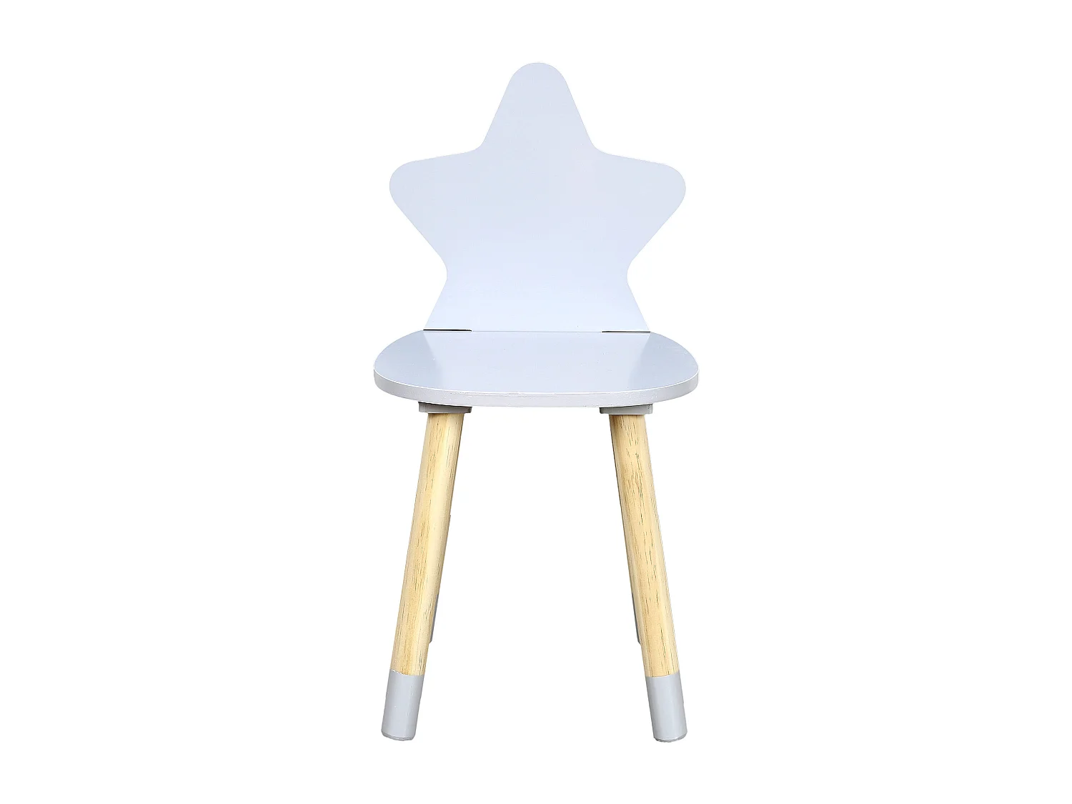 Chaise Enfant en Bois "Étoile" 54cm Gris