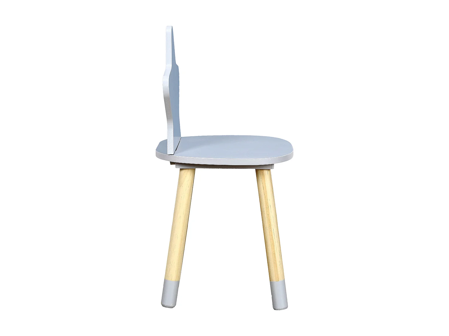 Chaise Enfant en Bois "Étoile" 54cm Gris