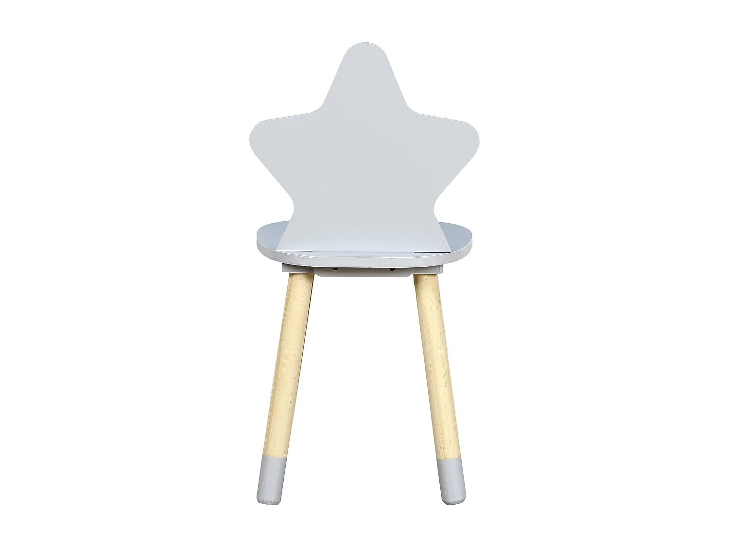 Chaise Enfant en Bois "Étoile" 54cm Gris