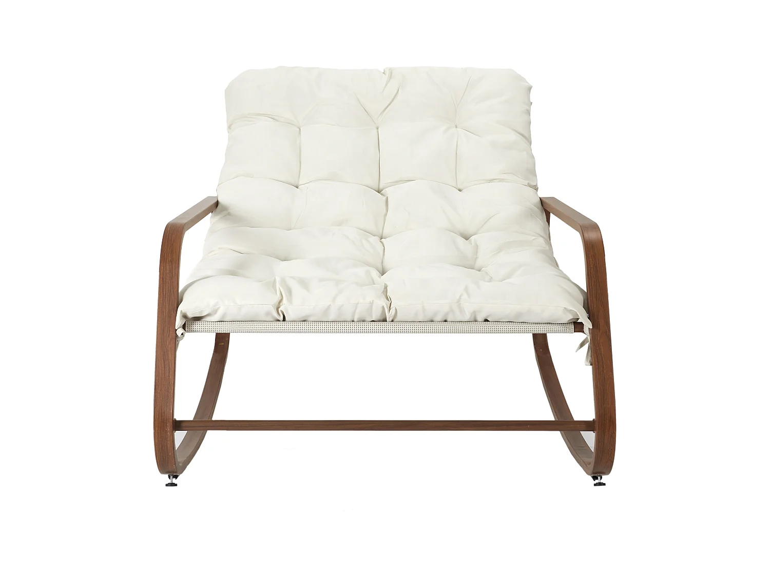 Fauteuil A Bascule Miami Imitation Bois Beige, Marron