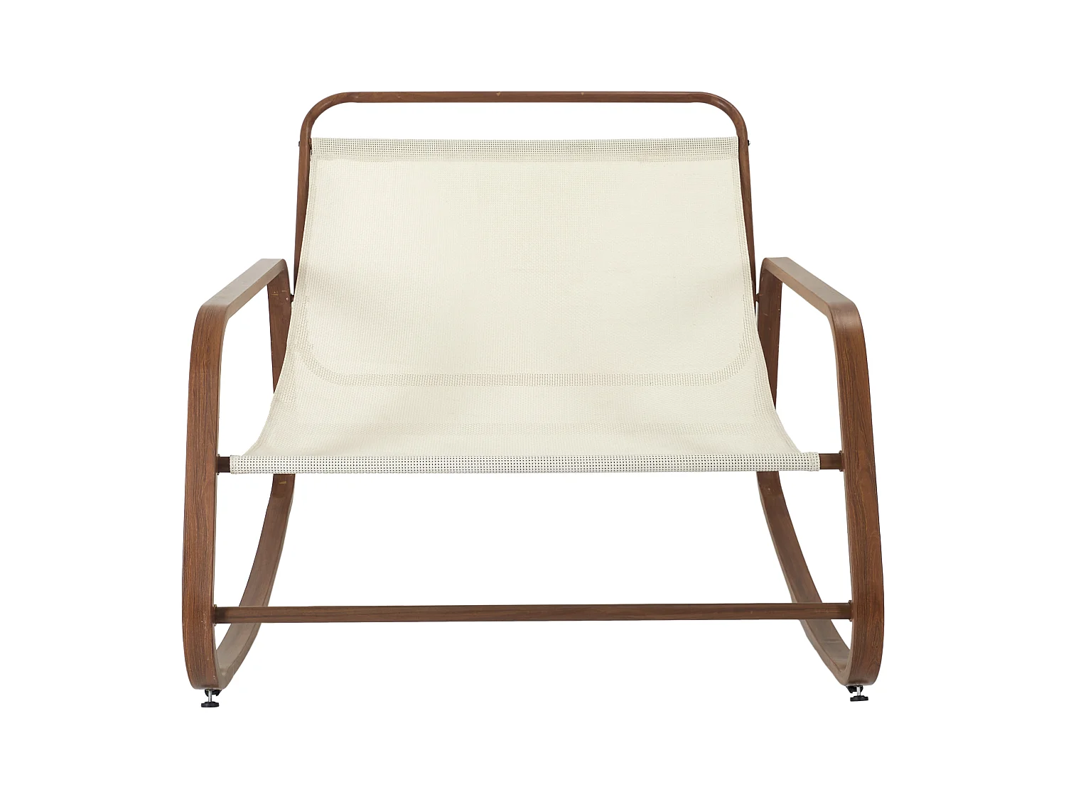 Fauteuil A Bascule Miami Imitation Bois Beige, Marron