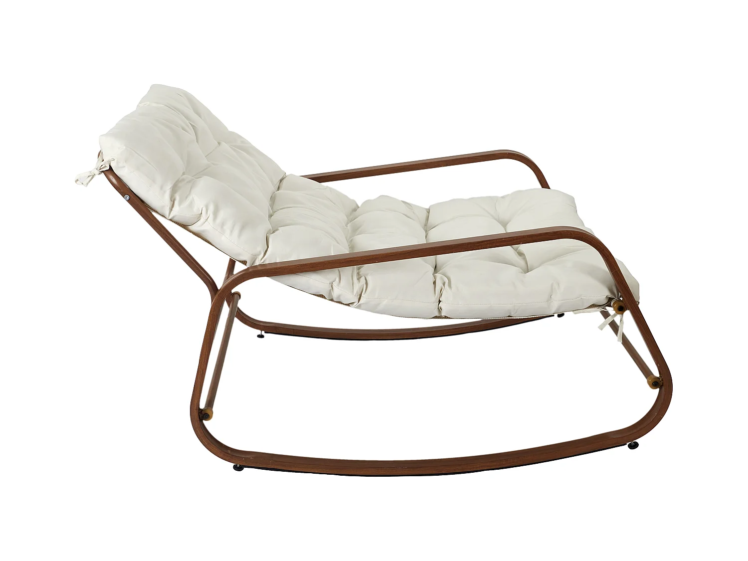 Fauteuil A Bascule Miami Imitation Bois Beige, Marron